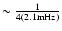 $\sim \frac{1}{4(2.1 {\rm mHz})}$