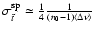 $\sigma^{{\rm sp}}_{\tilde{t}}\simeq\frac{1}{4}\frac{1}{(n_0-1)\langle\Delta\nu\rangle}$