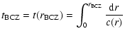 $\displaystyle t_{\rm BCZ}=t(r_{\rm BCZ})=\int_0^{r_{\rm BCZ}}\frac{{\rm d}r}{c(r)}$