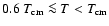 $0.6 ~T_{\rm cm} \la T < T_{\rm cm}$