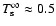 $T_{\rm s}^\infty \approx 0.5$