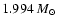 $1.994~M_\odot$