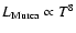 $L_{\rm Murca} \propto T^8$