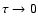$\tau \to 0$