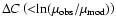 $\Delta C\left( {<}\!\ln(\mu_{\rm obs} / \mu_{\rm mod}) \right)$