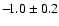 $-\!1.0 \pm
0.2$