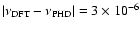 $\vert\nu_{\rm DFT}-\nu_{\rm PHD}\vert=3\times10^{-6}$