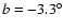$ b = -3.3^\circ$