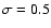 $\sigma = 0.5$