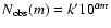 $N_{{\rm obs}}(m) = k' 10^{\alpha m}$