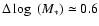 $\Delta \log~(M_*)\simeq 0.6$
