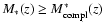 $M_*(z)\geq M^*_{\rm compl}(z)$