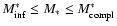 $M^*_{\rm inf}
\leq M_* \leq M^*_{\rm compl}$