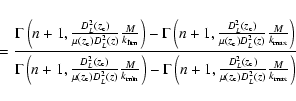 \begin{displaymath}\qquad={
\Gamma\left(n+1,{D_L^2(z_{\rm c}) \over \mu(z_{\rm c...
...) \over \mu(z_{\rm c}) D_L^2(z)}{M\over k_{\rm max}}\right)
}
\end{displaymath}