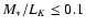 $M_*/L_K\leq 0.1$