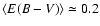 $\langle E(B-V) \rangle\simeq 0.2$