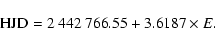 \begin{displaymath}{\rm {HJD}} = 2~442~766.55 + 3.6187 \times E.
\end{displaymath}
