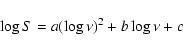 \begin{displaymath}\log S = a (\log\nu)^2 + b \log\nu + c
\end{displaymath}