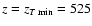 $z = z_{T\min} = 525$
