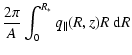$\displaystyle \frac{2 \pi}{A} \int_0^{R_\ast} q_\parallel (R,z)
R \; {\rm d}R$