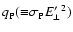 $q_{\rm P} ({\equiv} \sigma_{\rm P} {E_\perp^\prime}^2)$
