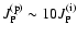 $J_{\rm P}^{\rm (p)} \sim 10 J_{\rm P}^{\rm (i)}$