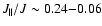 $J_\parallel/J \sim 0.24 {-} 0.06$