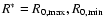 $R^\ast = R_{0,\max}, R_{0,\min}$