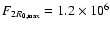 $F_{2 R_{0,\max}}= 1.2 \times 10^6$