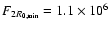 $F_{2 R_{0,\min}}= 1.1 \times 10^6$