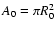 $A_0 = \pi R_0^2$
