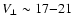 $V_\perp \sim 17 {-} 21$