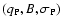 $(q_{\rm P}, B, \sigma_{\rm P})$