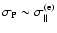 $\sigma_{\rm P} \sim
\sigma_\parallel^{\rm (e)}$