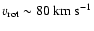 $v_{{\rm rot}}\sim80~{\rm km~s}^{-1}$