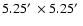 $5.25\hbox{$^\prime$ }\times 5.25\hbox{$^\prime$ }$