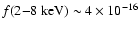 $f(2{-}8~{\rm keV}) \sim 4 \times 10^{-16}$