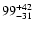 $\rm 99^{+42}_{-31}$