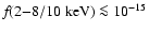 $f_{\rm } (2{-}8/10~{\rm keV}) \la 10^{-15}$