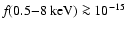 $f_{\rm } (0.5{-}8~{\rm keV})
\ga 10^{-15}$