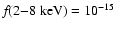 $f_{\rm } (2{-}8~{\rm keV}) = 10^{-15}$