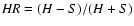 ${\it HR} = (H-S)/(H+S)$