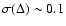 $\sigma(\Delta) \sim 0.1$