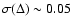 $\sigma(\Delta) \sim 0.05$