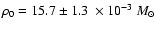 $\rho_0=15.7\pm1.3~\times10^{-3}~{M_\odot}$