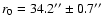 $r_0=34.2{''}\pm0.7{''}$