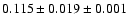 $ 0.115\pm 0.019 \pm 0.001 $