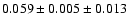 $ 0.059\pm 0.005 \pm 0.013 $