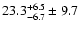 $ 23.3^{+ 6.5}_{- 6.7} \pm 9.7 $