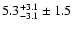 $ 5.3^{+ 3.1}_{- 3.1} \pm 1.5 $